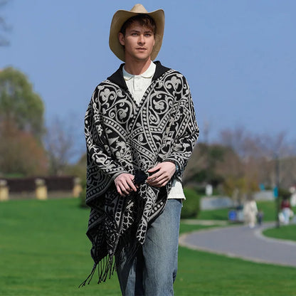Sweater Poncho with Hoodie