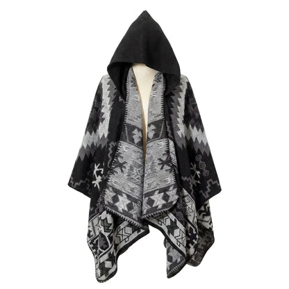 Black and White Thunderbird Poncho