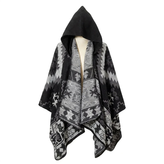 Black and White Thunderbird Poncho