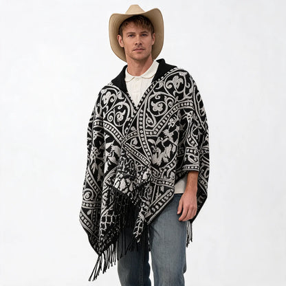 Sweater Poncho with Hoodie